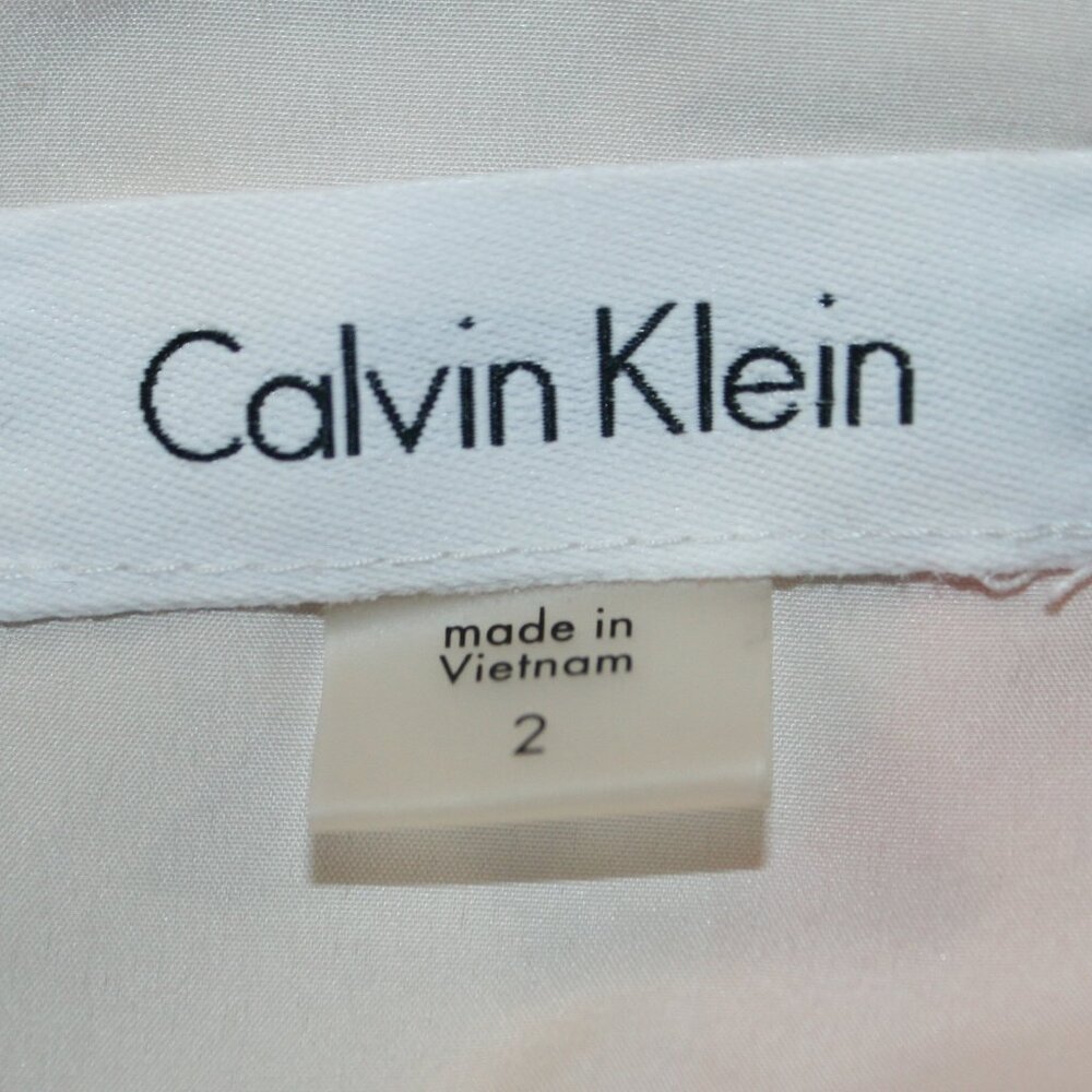 CALVIN KLEIN Ember Multi Dress Floral Bold Colorful Bell Sleeves V-Neck Orange 2 - Picture 7 of 16